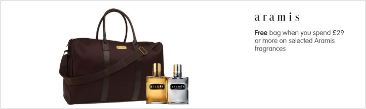 Free Aramis bag when you buy selected Aramis fragrances